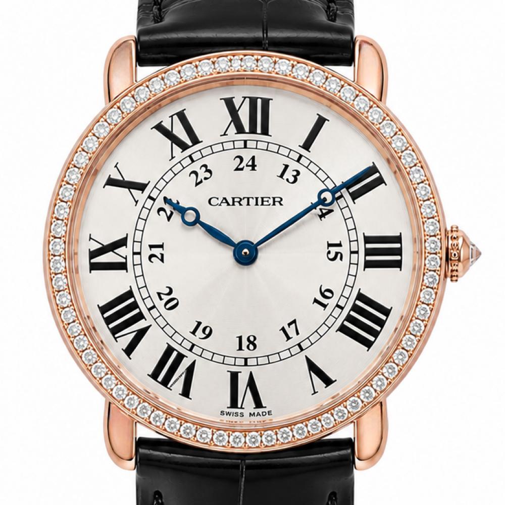 Cartier Ronde Louis 36MM WR000651 Diamond Bezel Watch
